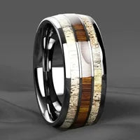 Men's Meteorite Dust Ring — Electroplated Gold Stainless Steel