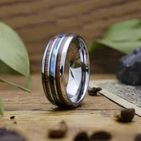 Men's Meteorite Dust Ring — Electroplated Gold Stainless Steel