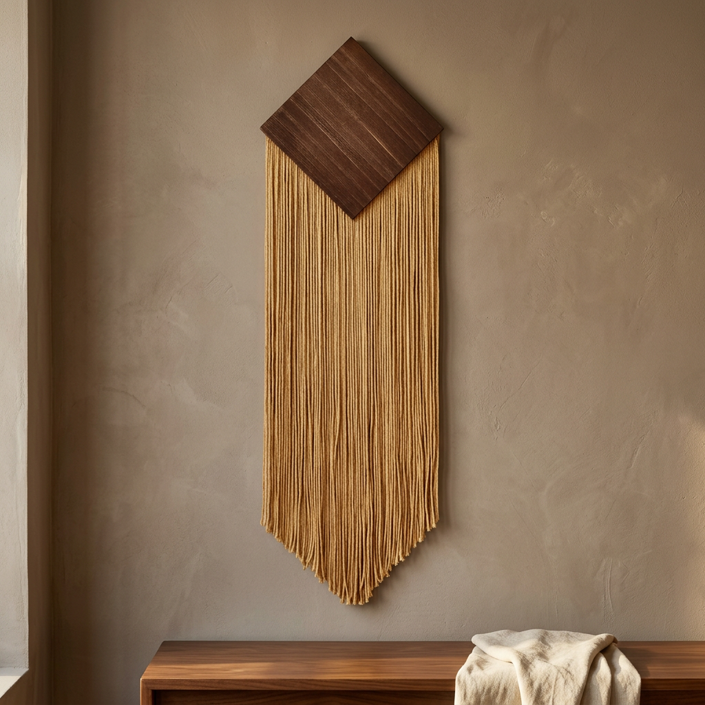 Ochre wall hanging in a luxury bohemian setting