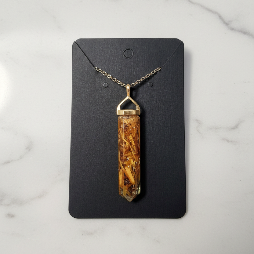 Orange Hexagonal Pendant - Marble