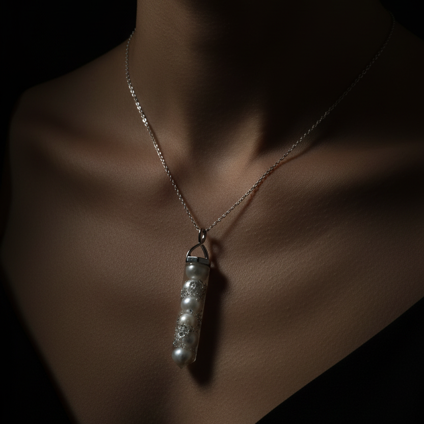 Pearl Pendant on Model