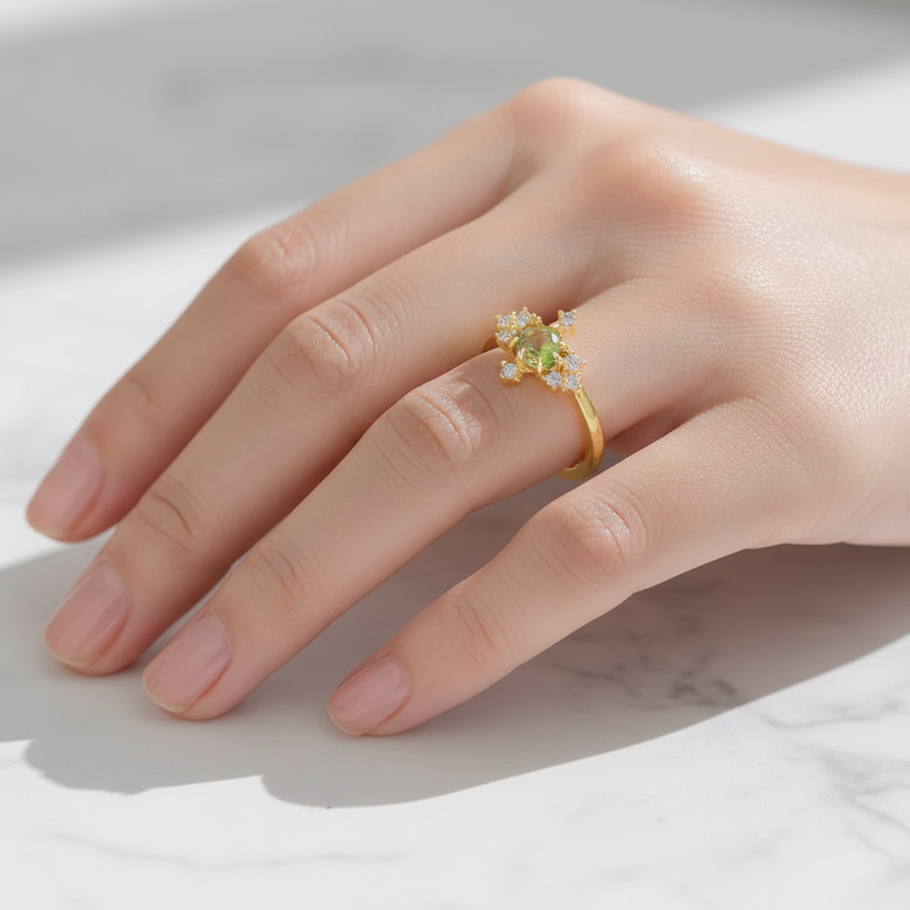 Peridot Bloom Ring Lifestyle
