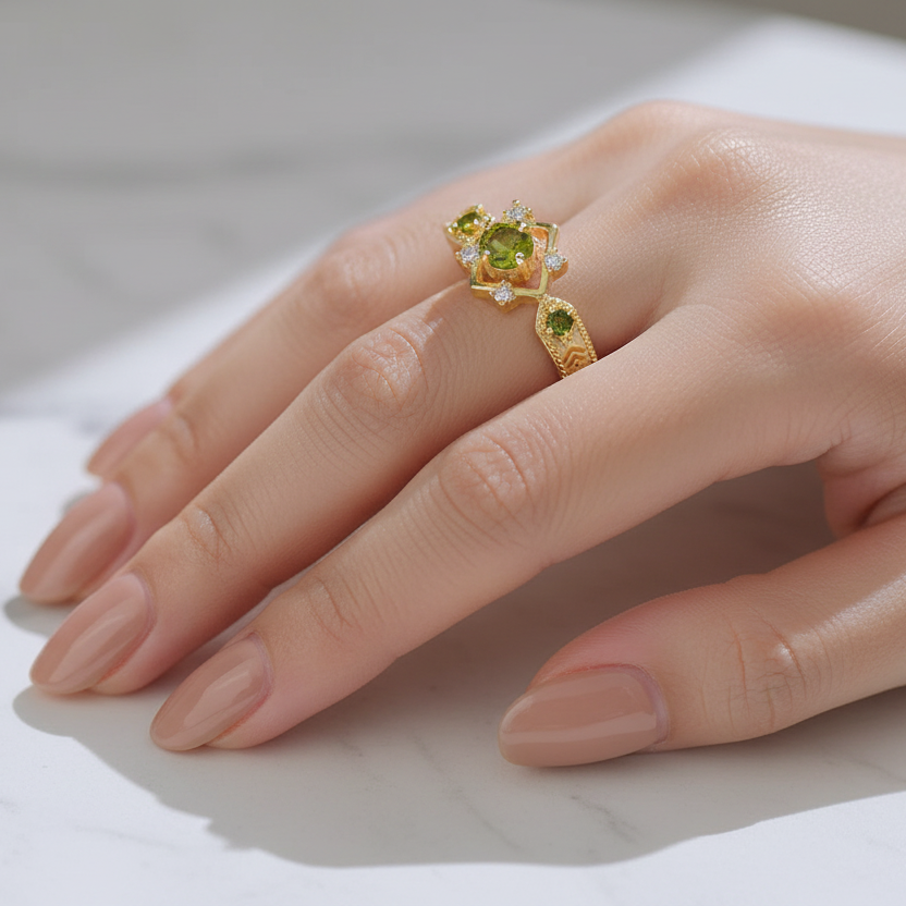 Peridot Bloom Statement Band Lifestyle