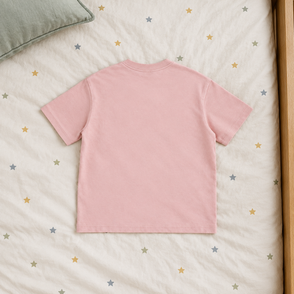 Pink crewneck back on star bedding