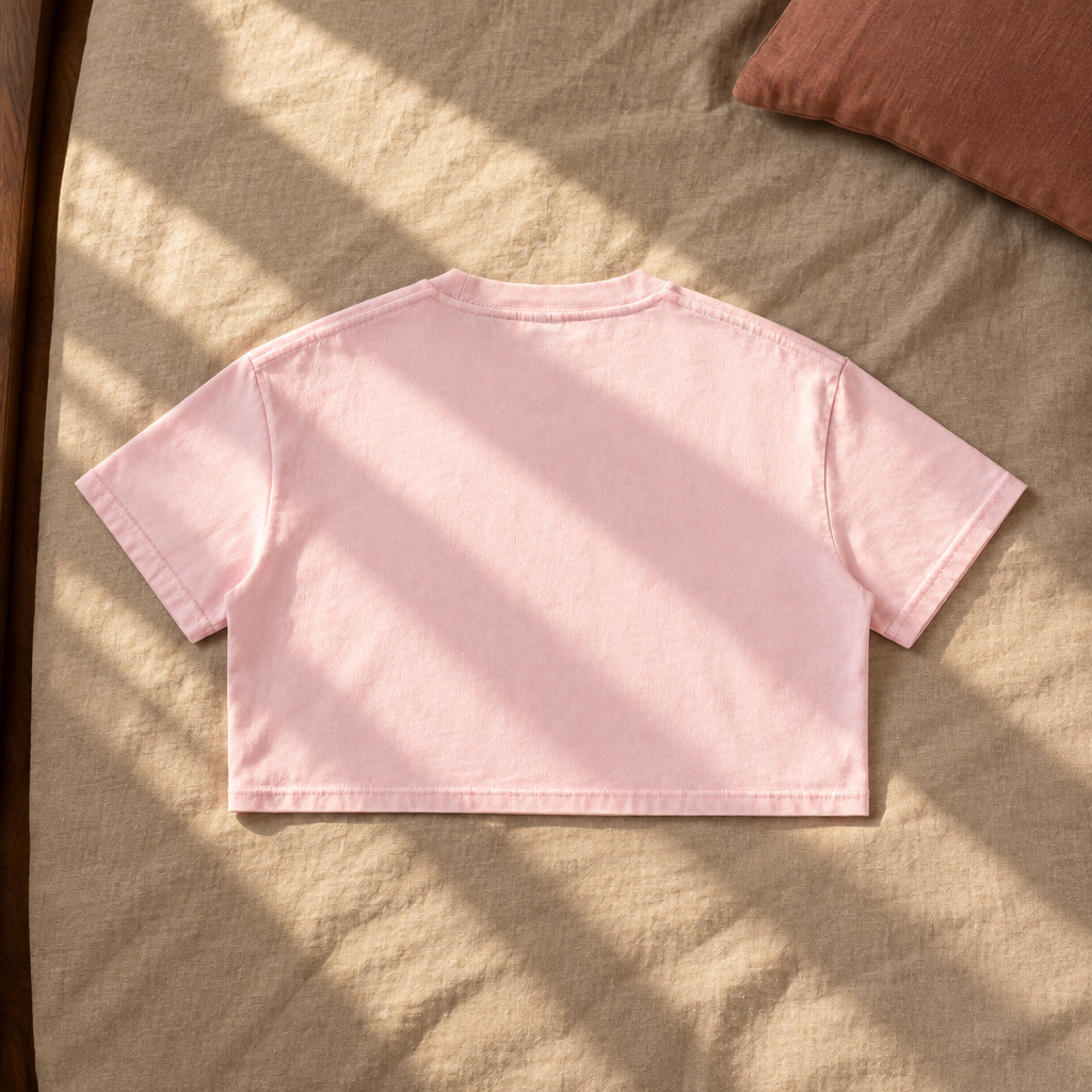 Pink Crop Tee back in sunlight