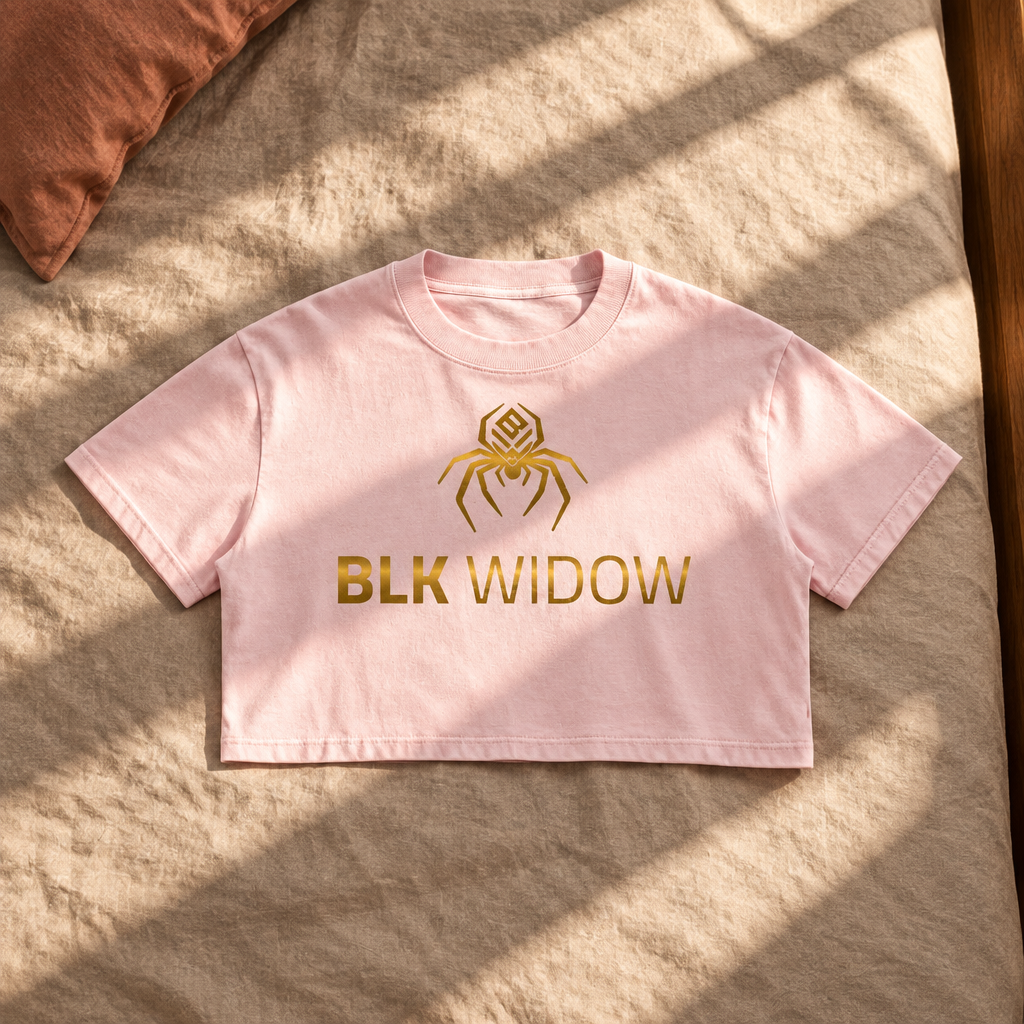 Pink Crop Tee front in sunlight