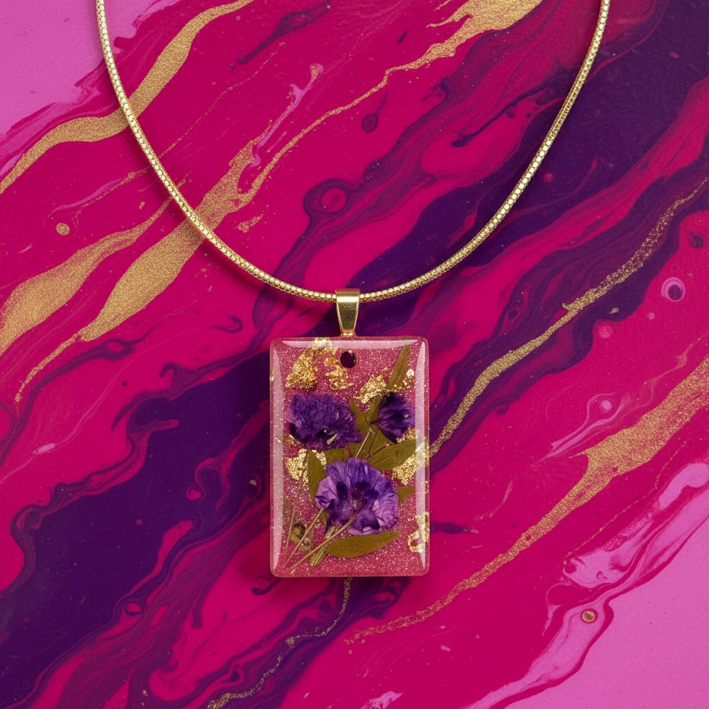 Pink Rectangle on Chain
