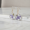 Purple Circle Earrings Marble