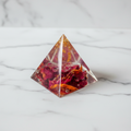 Red Orange Pyramid - Marble White, Enhanced Magenta & Orange