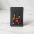 Red Rectangular Earrings