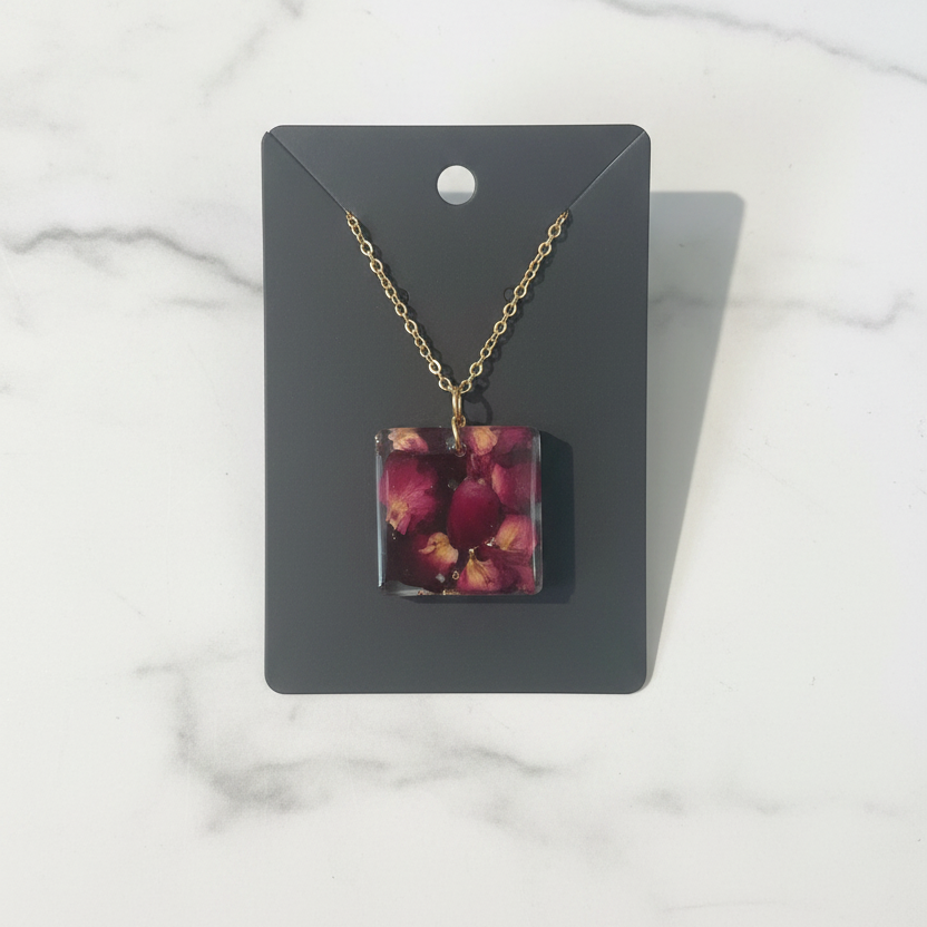 Red Square Necklace