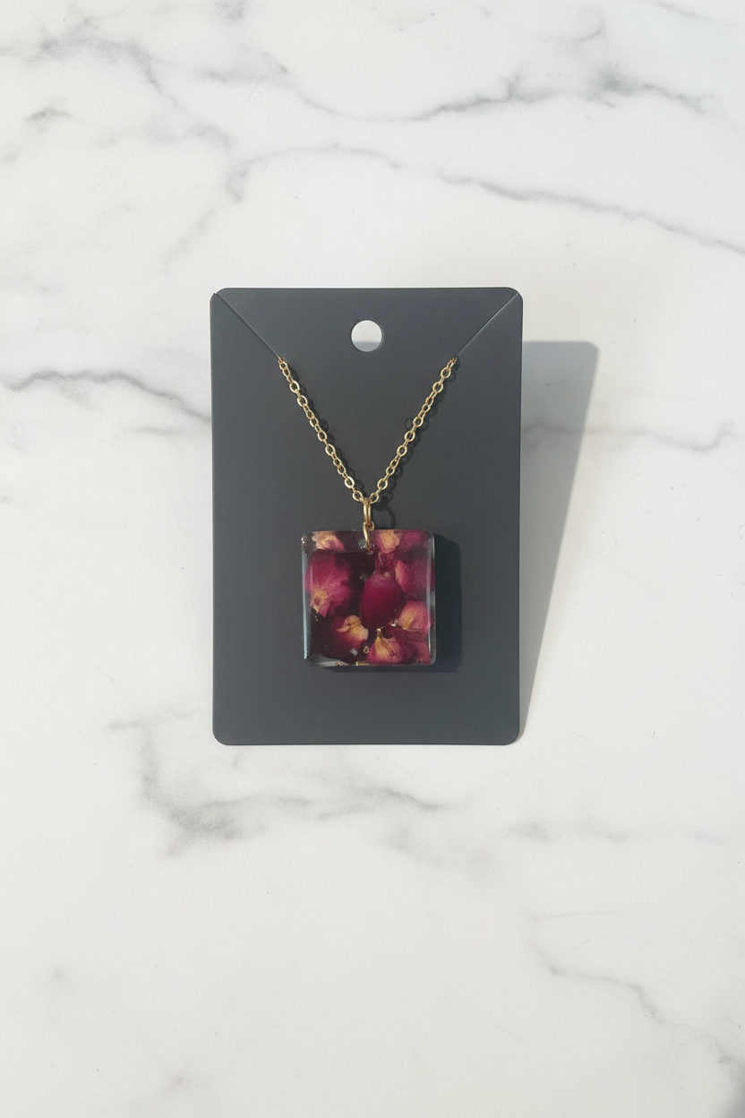 Red Square Necklace