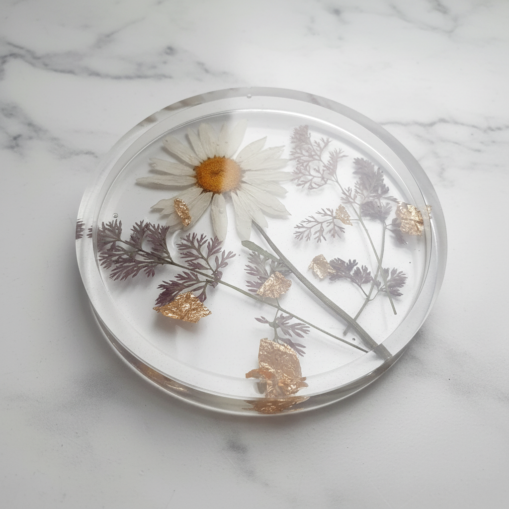 Resin Coaster on Soft Marble