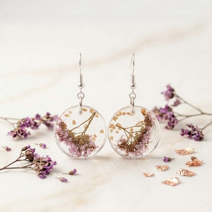 Floral Round Earings
