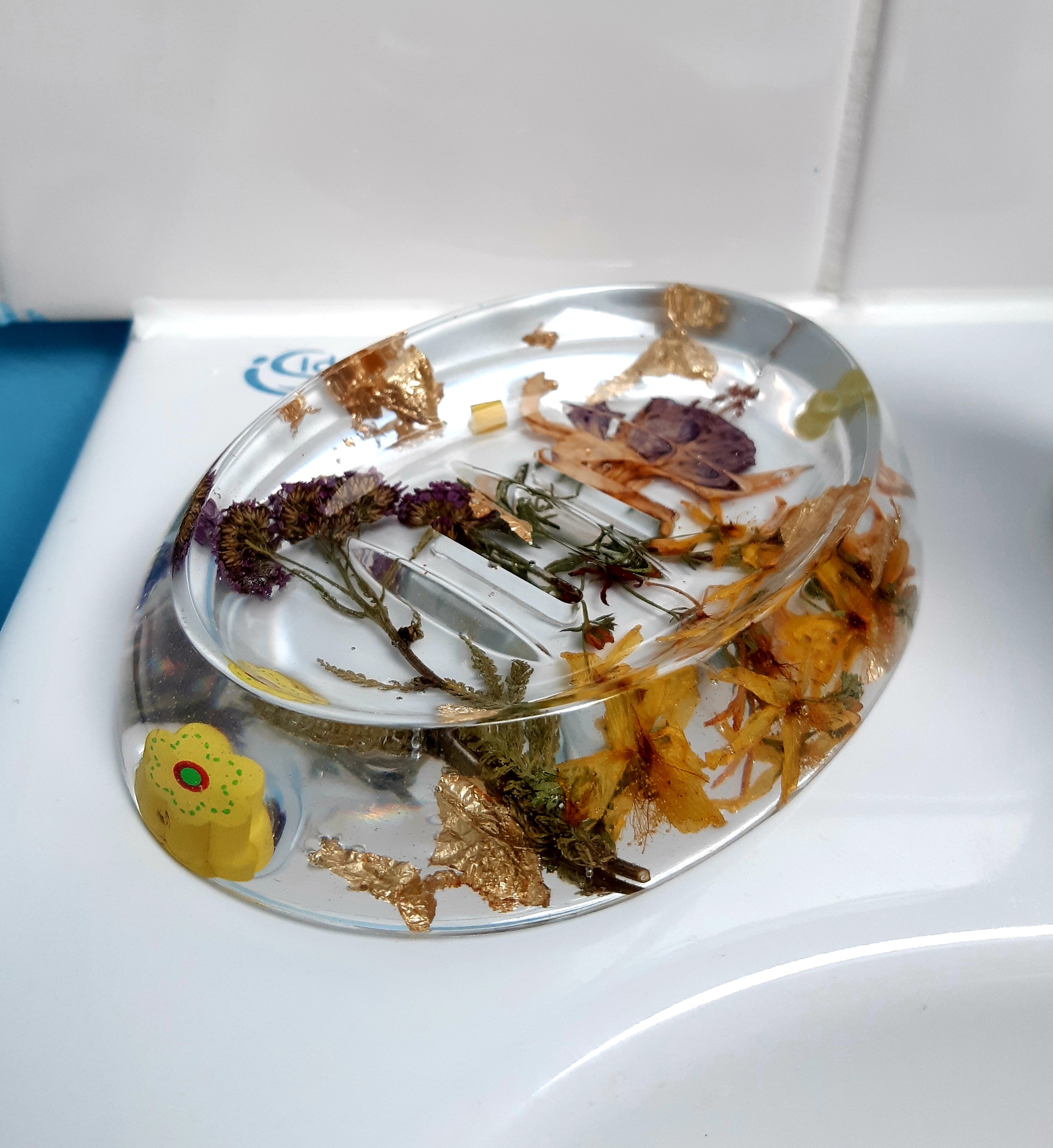 Yellow and Purple Soap Bar Dish