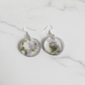 Round Lavender Resin Earrings