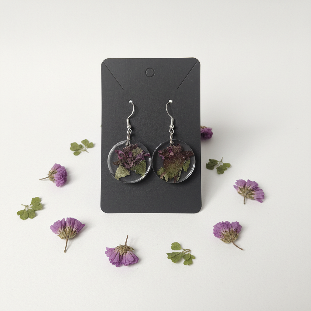 Round Resin Earrings – Matching Style