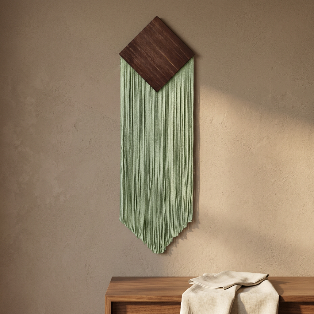 Sage wall hanging in a luxury bohemian setting