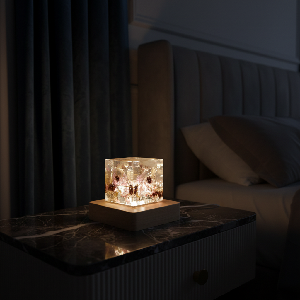 Seashell Resin Lamp – Lit Front