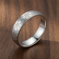 Silver Titanium Ring - Dark Walnut