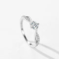 Sterling Silver 1 Carat Twist Arm Closed Ring | Luxury Wedding Band