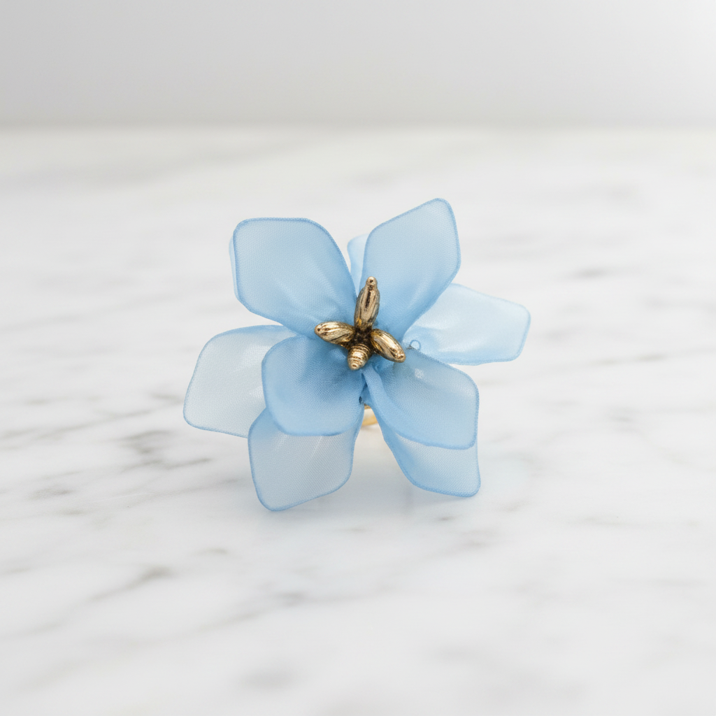Sky Blue Floral Ring