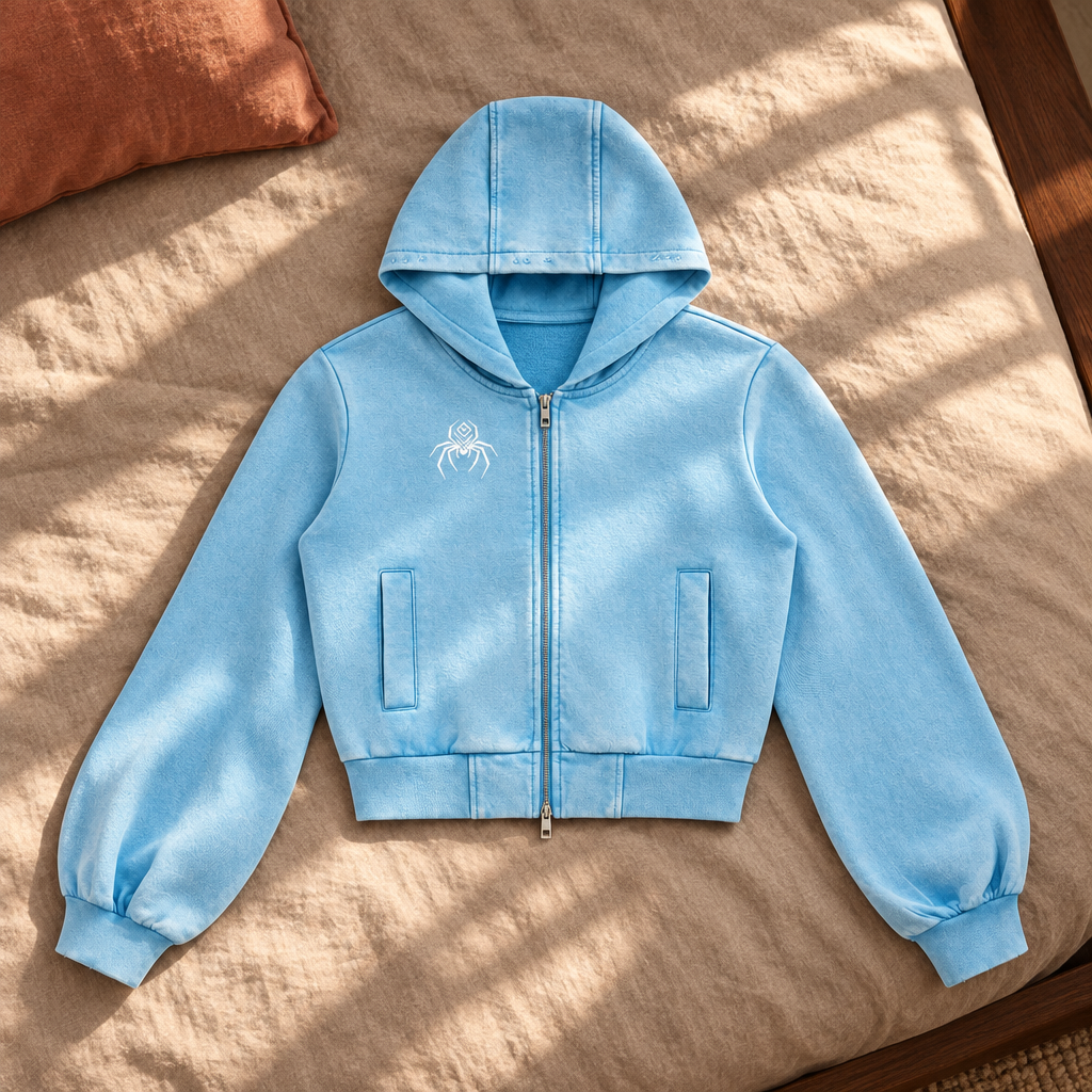 Sky blue hoodie front