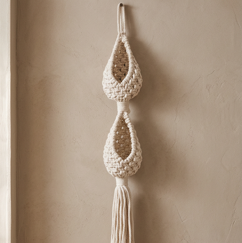 Small cream hanging pocket