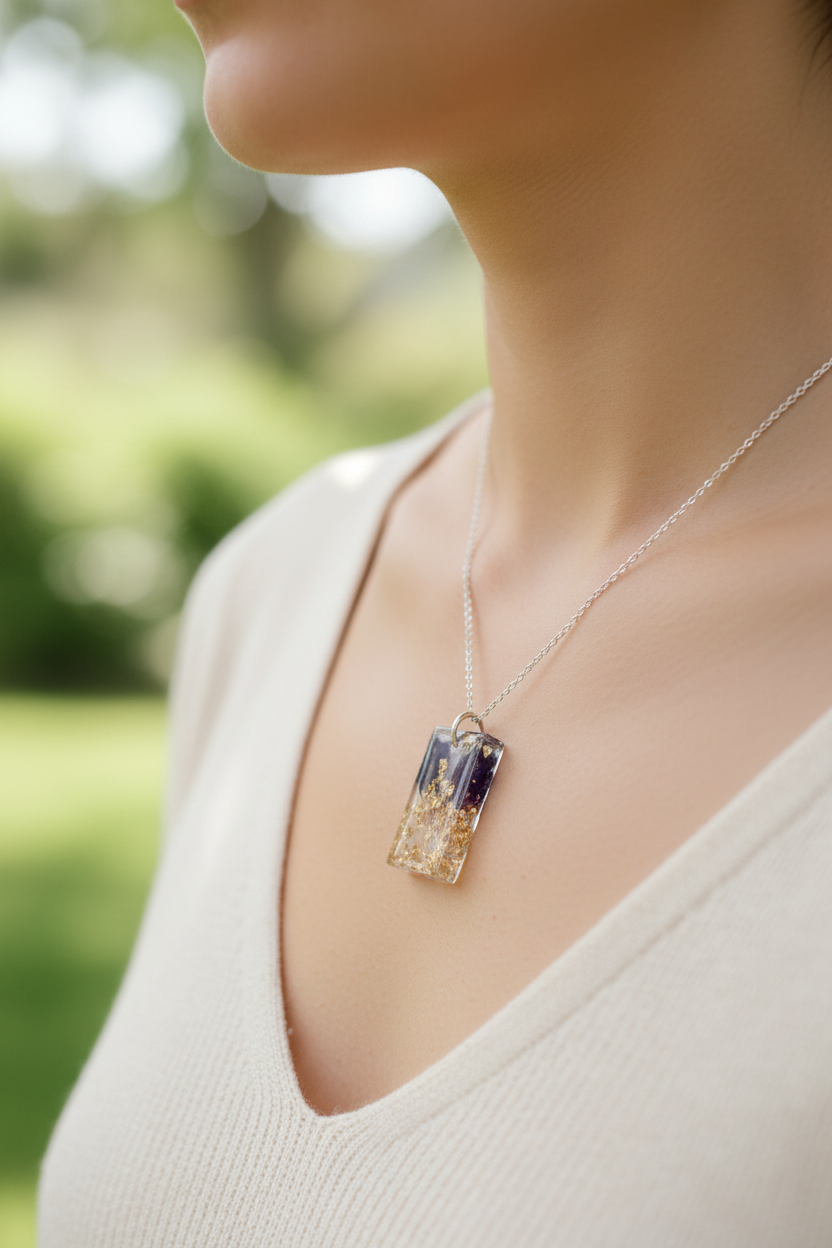 Snapdragon Green Crystal Pendant - Lifestyle