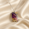 Snapdragon Rectangular Pendant on cream silk