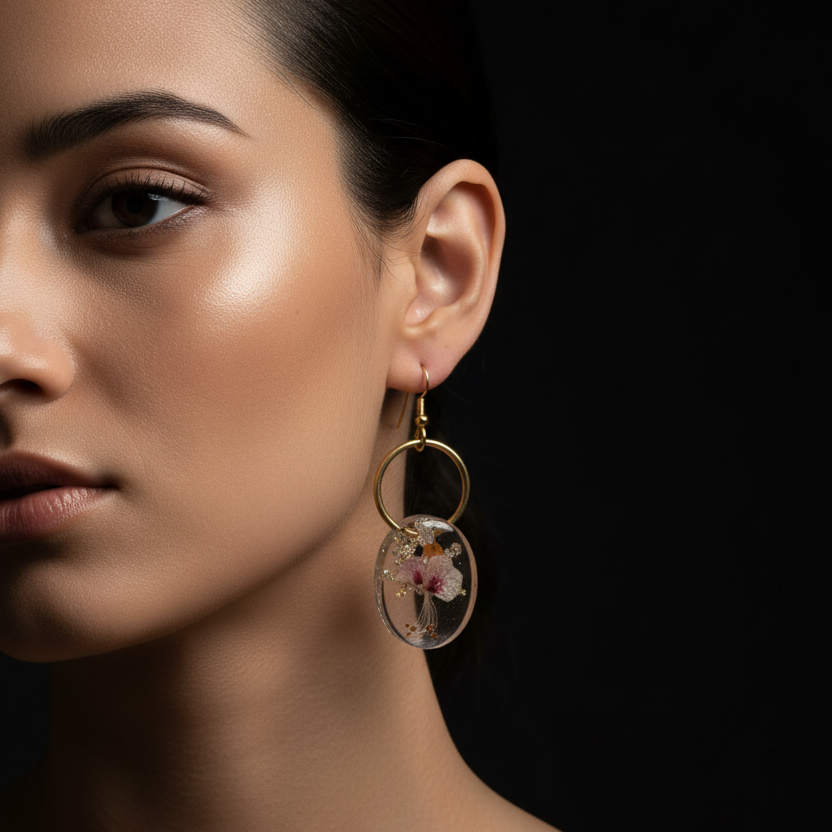 Spherical Aloha Earrings - Model