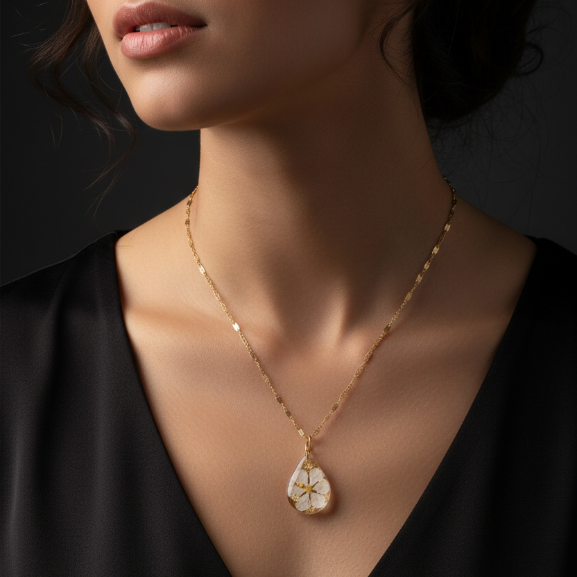 Sweet White Petal Pendant - Model v3