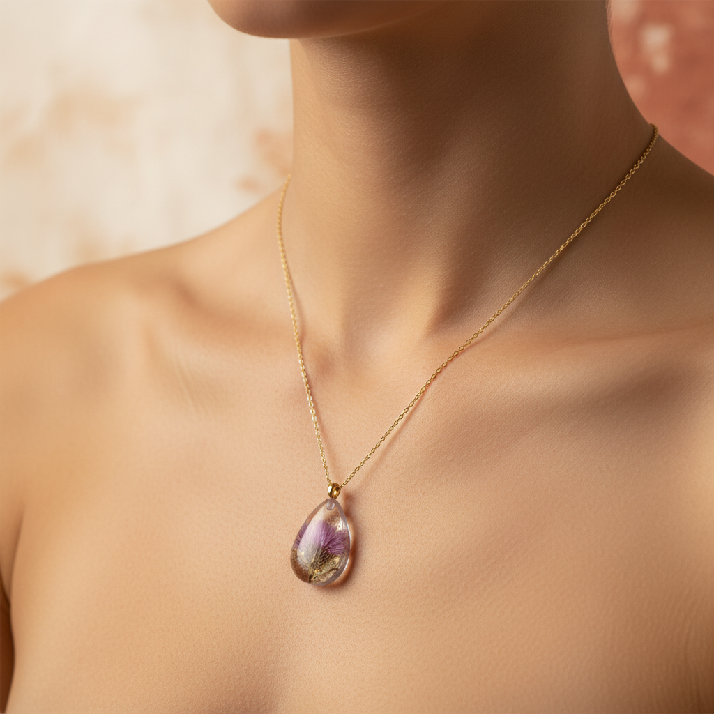 Teardrop clear resin on model