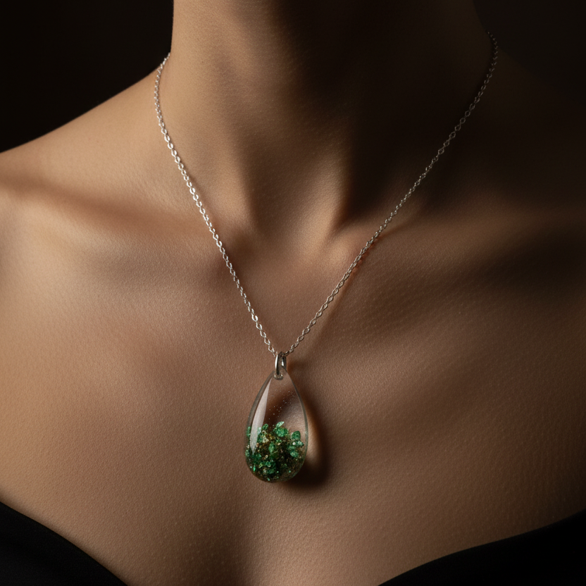Tears of the Forest Pendant - Model Shot v3