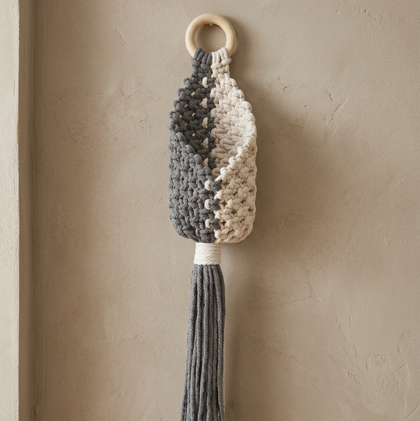 Terracotta and cream hanging pocket