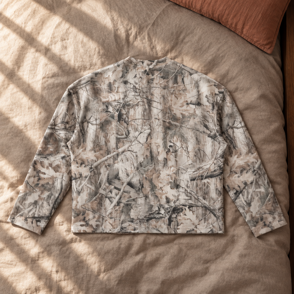 Tree Camo Waffle T-Shirt back