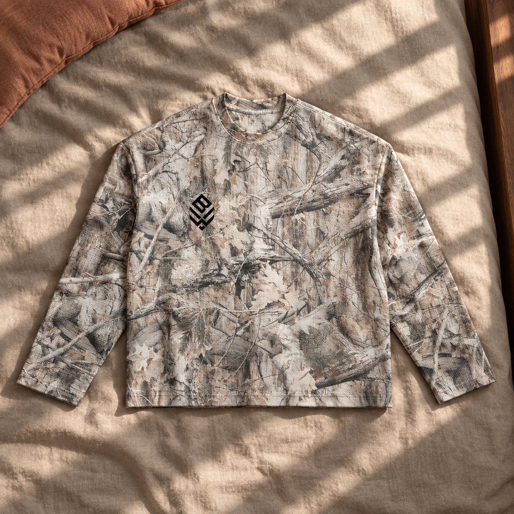 Tree Camo Waffle T-Shirt front