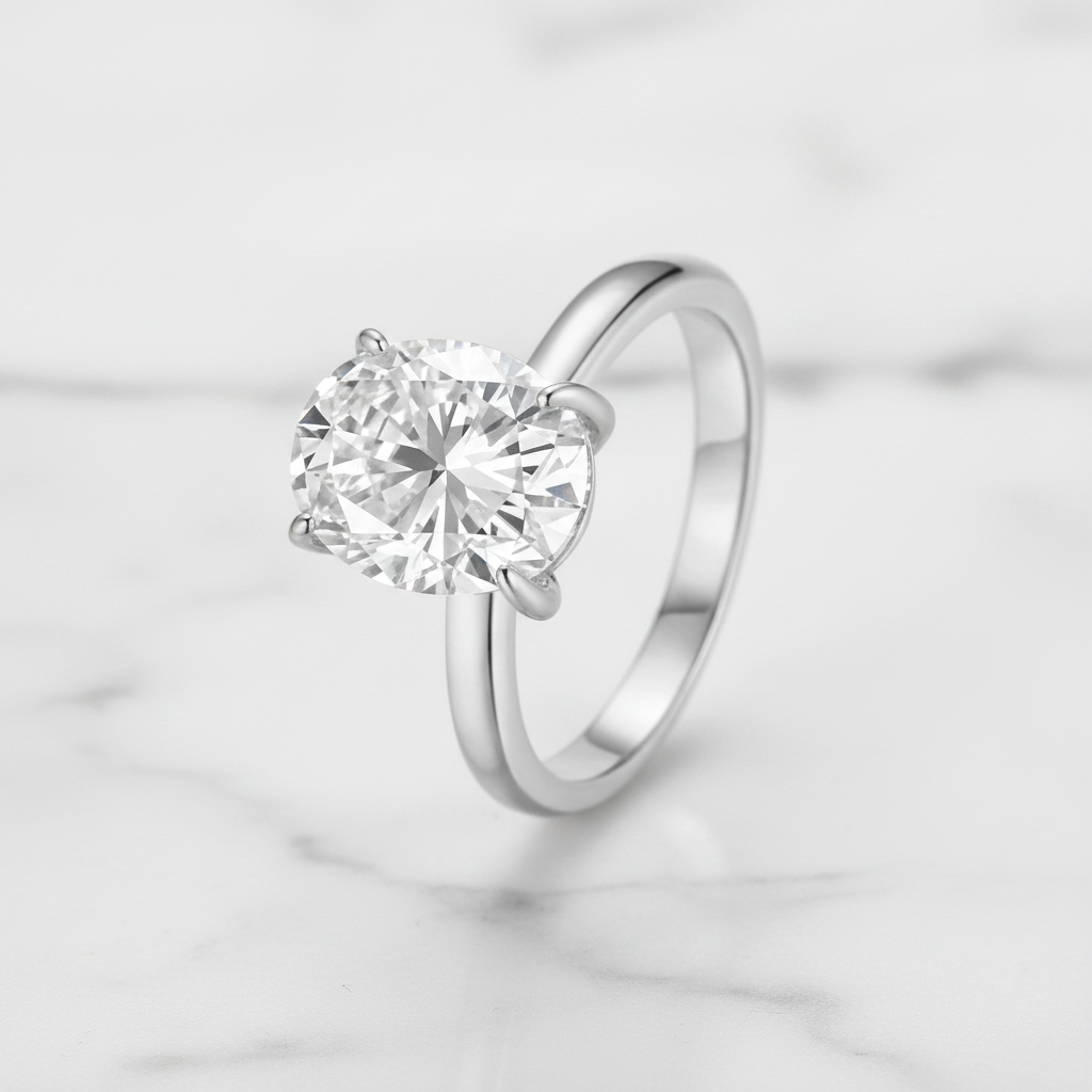 White Gold Pigeon Egg Ring