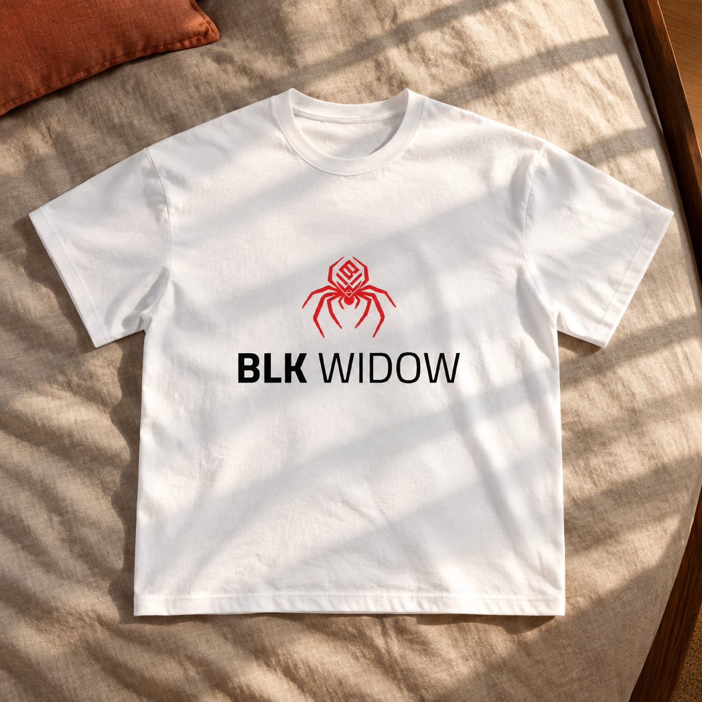 White heavyweight T-shirt front in sunlight