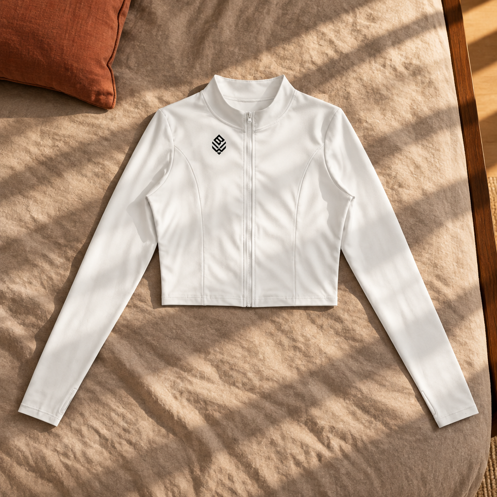 White Yoga Jacket front