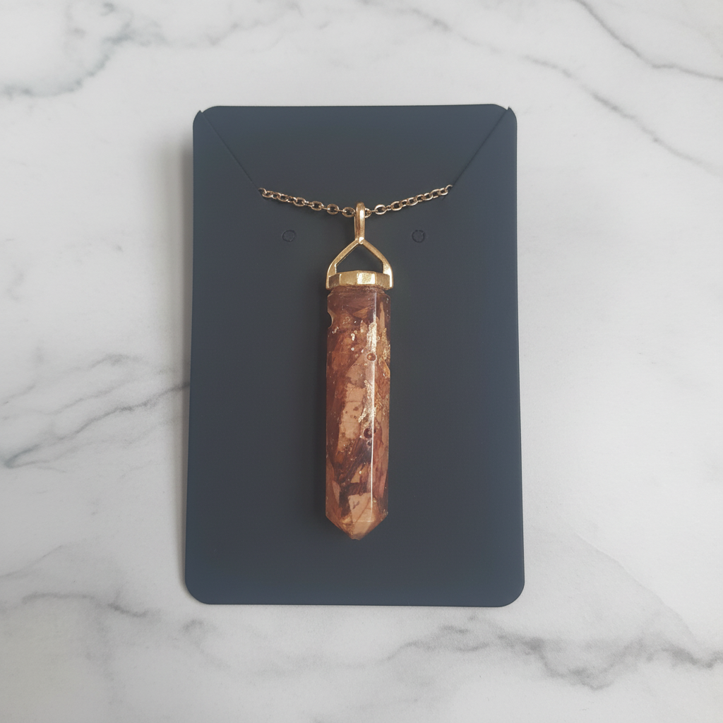 Yellow Leaf Pendant - Marble