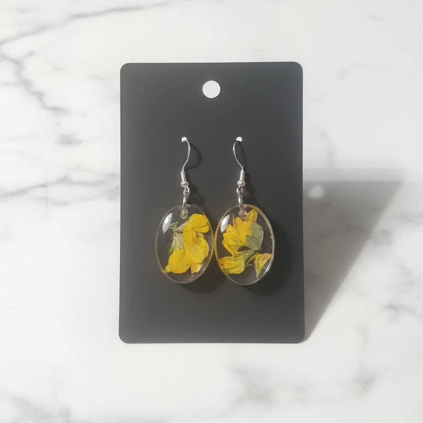 Yellow Oval Earrings
