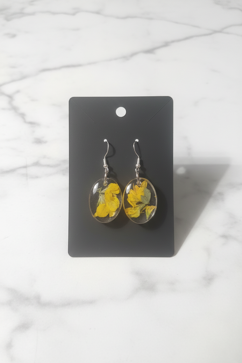 Yellow Oval Earrings