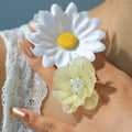 14K Gold Plated Flower Acrylic Open Ring